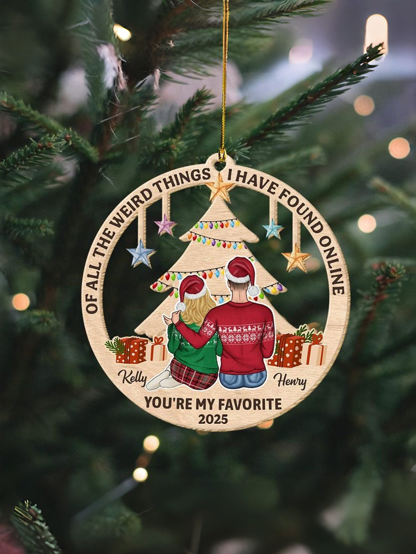 Acrylic Couple Christmas Ornaments